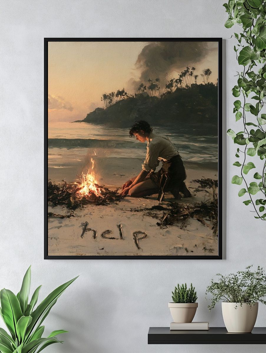 Beach Rescue Fine-Art Poster. — room view 4