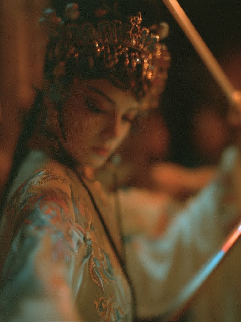 Candlelit Geisha Portrait Print. poster — fine-art art