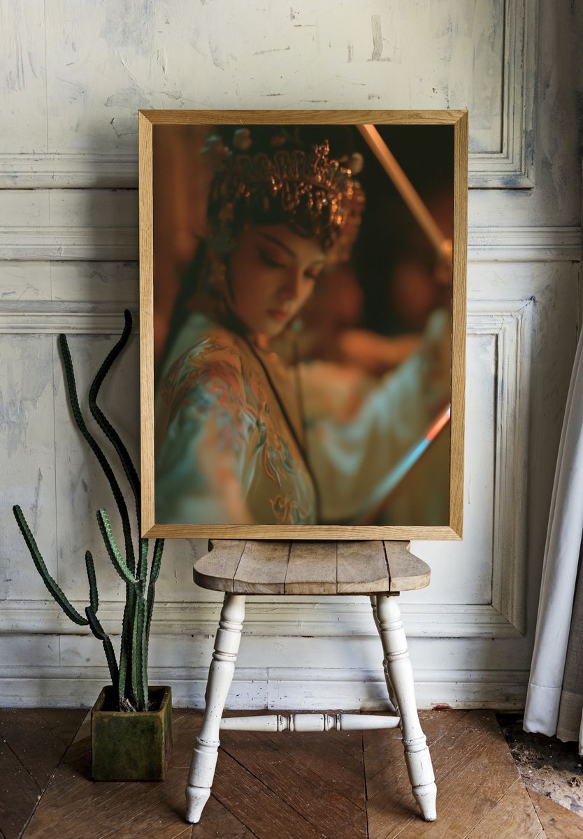 Candlelit Geisha Portrait Print. — room view 1