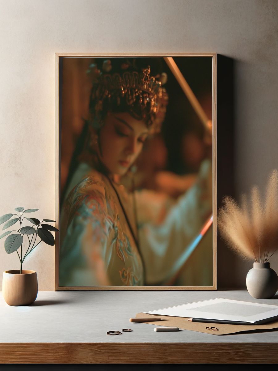 Candlelit Geisha Portrait Print. — room view 2