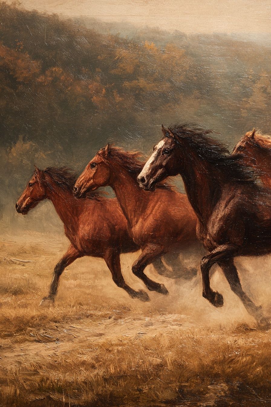 Running Horses Contemporary Print. poster — fine-art art