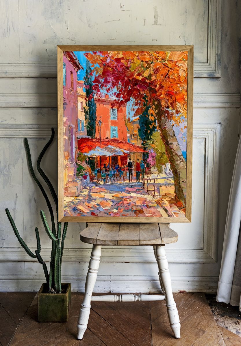 Mediterranean Street Cafe Print. — room view 1