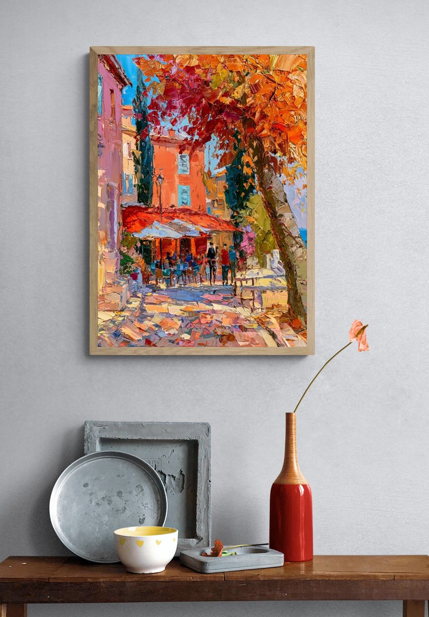 Mediterranean Street Cafe Print. — room view 3