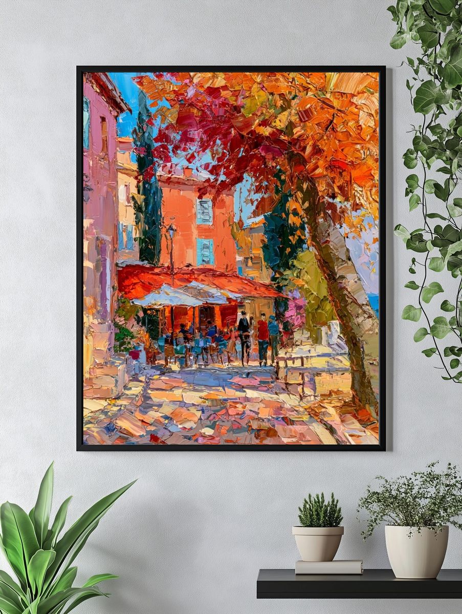 Mediterranean Street Cafe Print. — room view 4