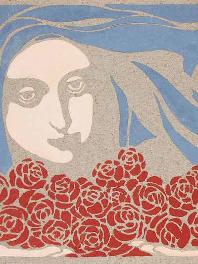 Woman’s Head Roses (1899) print. poster print