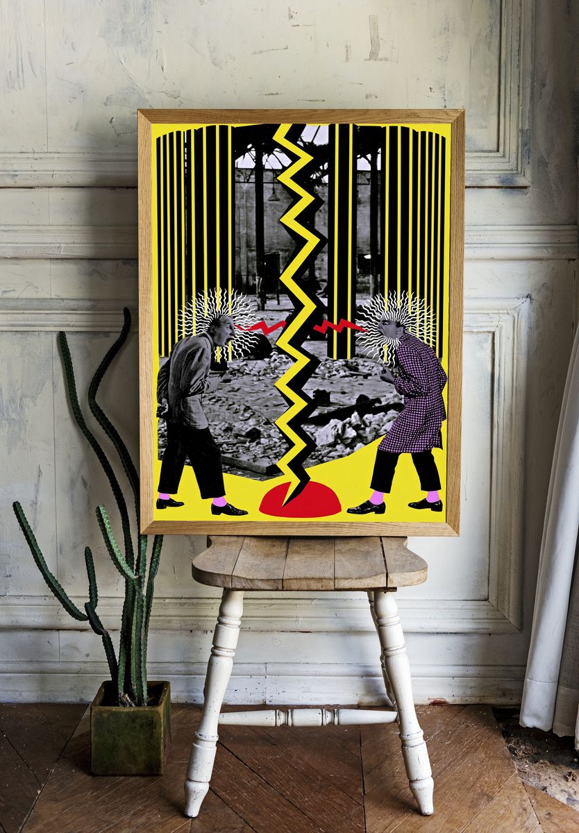 Surreal Collision Collage Poster. — room view 1