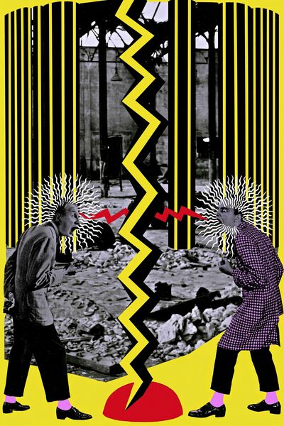 Surreal Collision Collage Poster. poster print