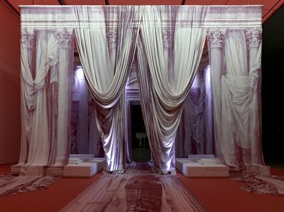 Classical Drapery Installation Print. poster