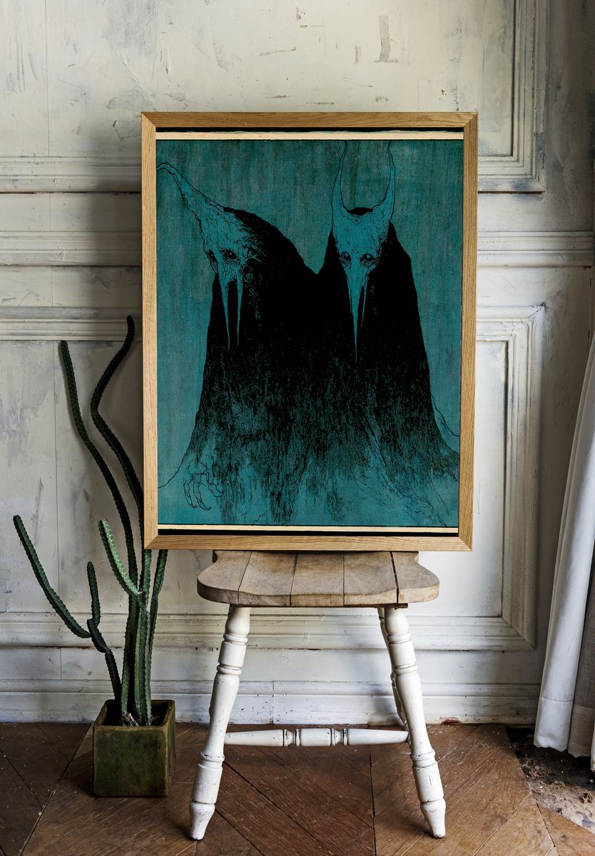 Twin Horned Spirit — Fine-Art Print. — room view 1
