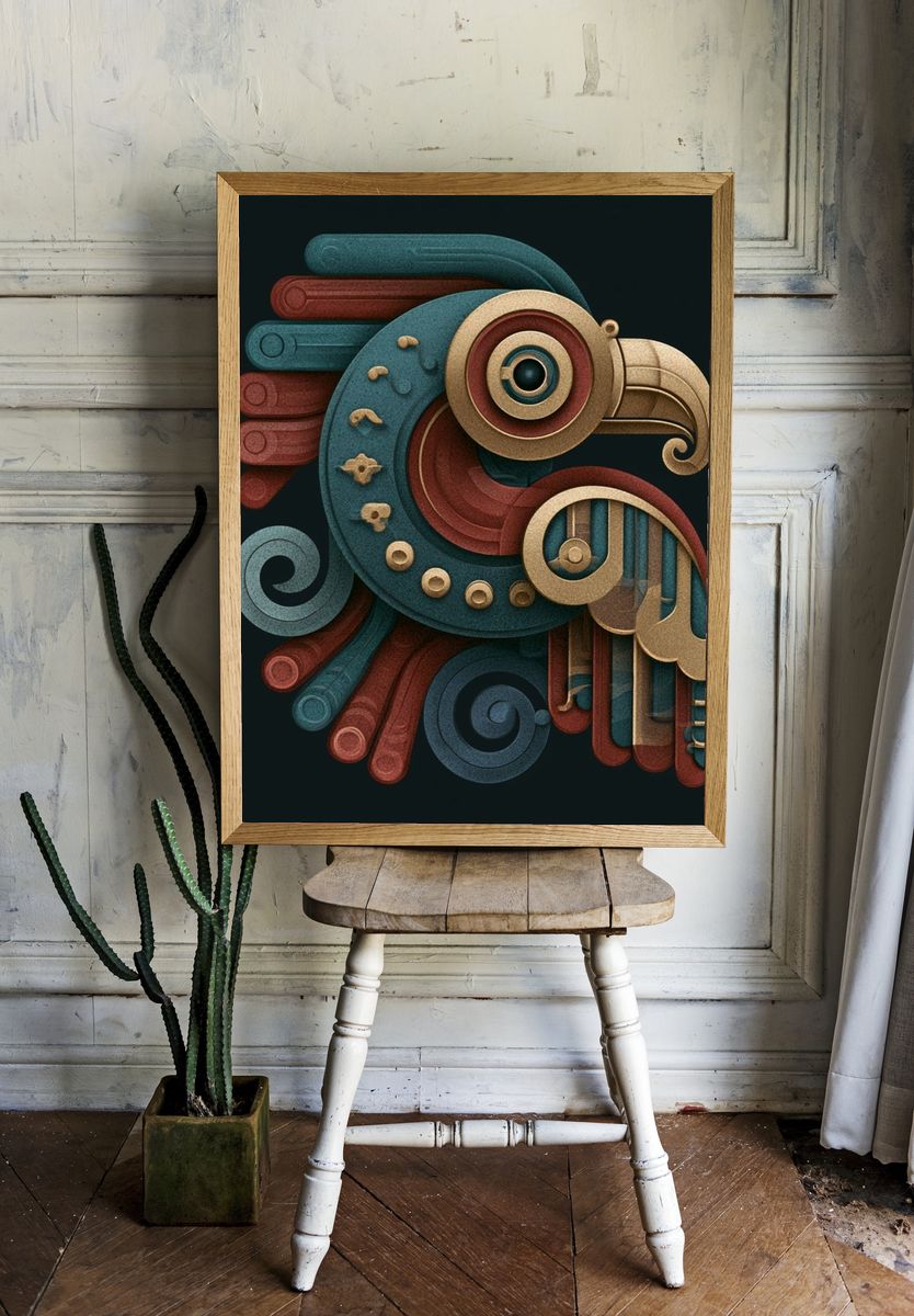 Art Deco Bird Abstract Poster. room preview