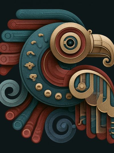 Art Deco Bird Abstract Poster.