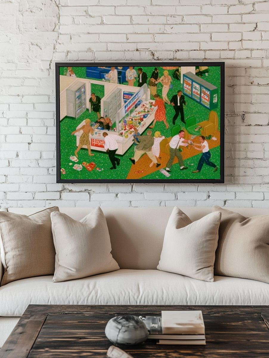 Supermarket Chaos Fine-Art Poster. — room view 1