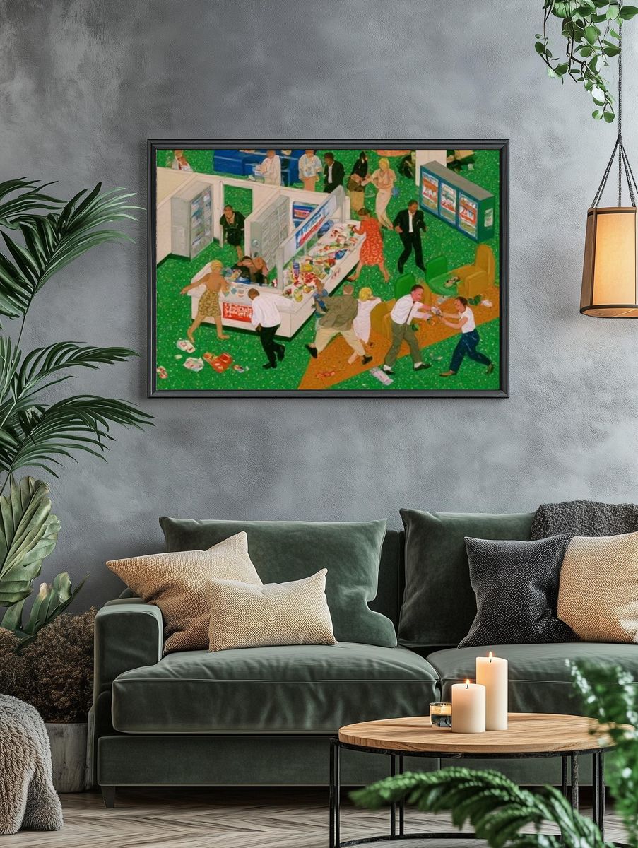 Supermarket Chaos Fine-Art Poster. — room view 4