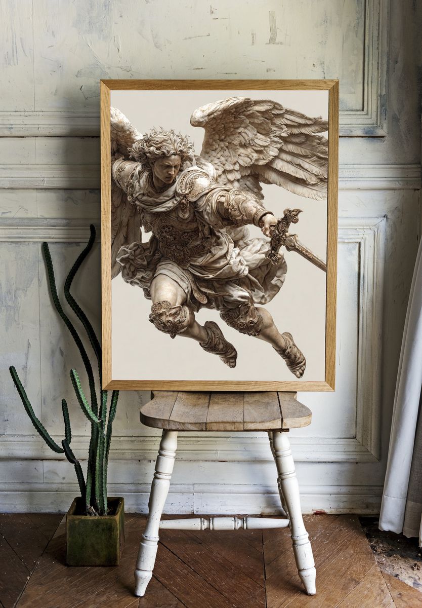 Winged Warrior Renaissance Print. — room view 1