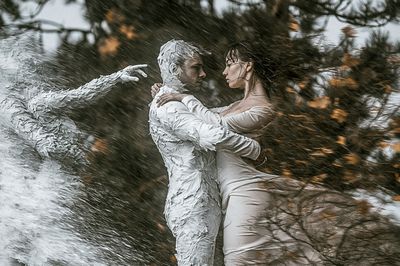 Textured Lovers Surrealism Print. poster