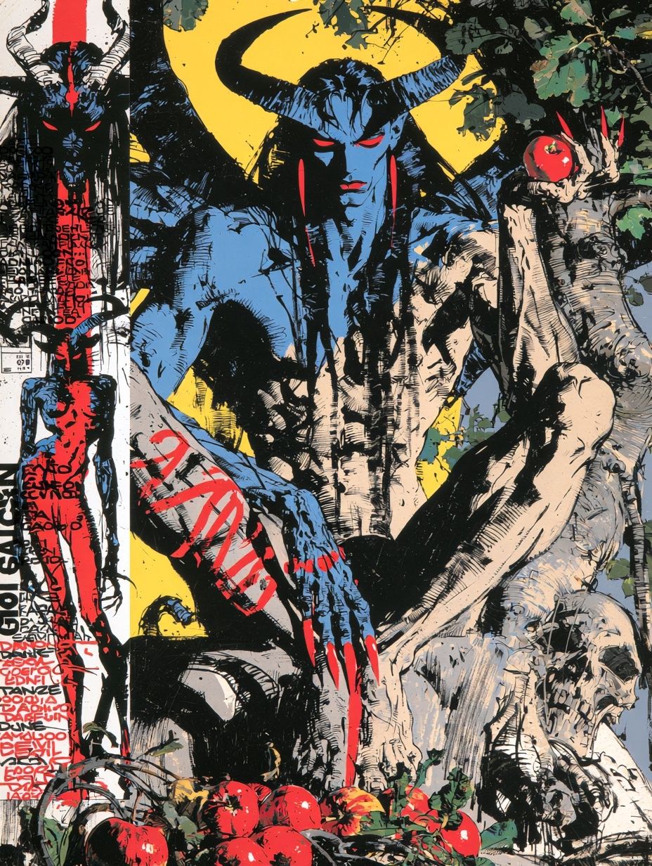 Horned Demon Graffiti Poster. poster — fine-art art