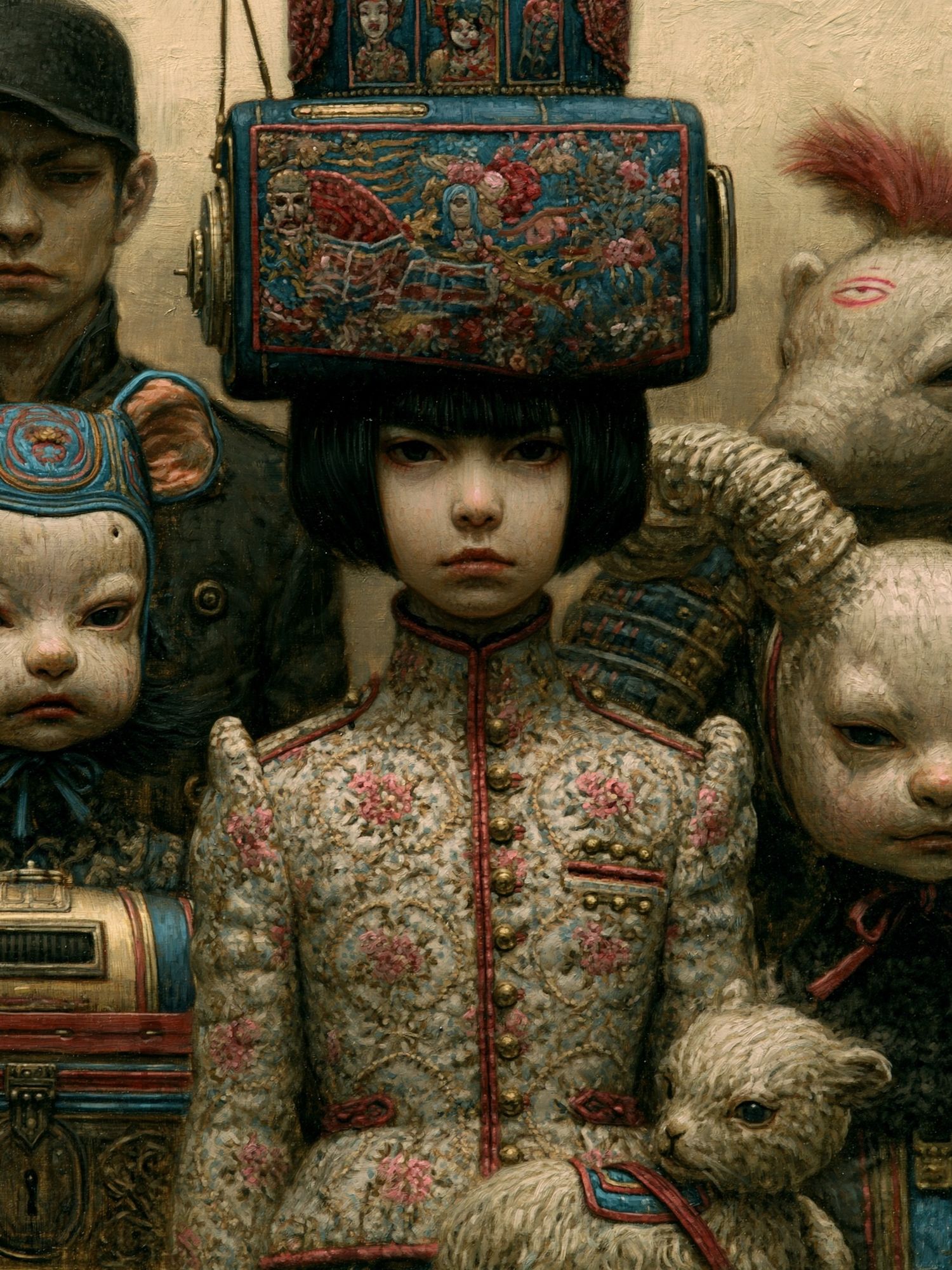 Surreal Masked Children Fine-Art Print. poster detail