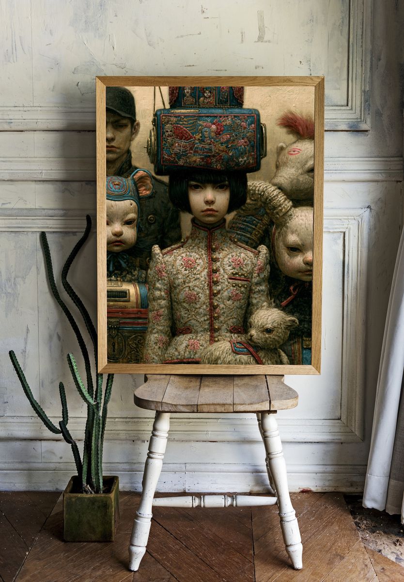 Surreal Masked Children Fine-Art Print. — room view 1