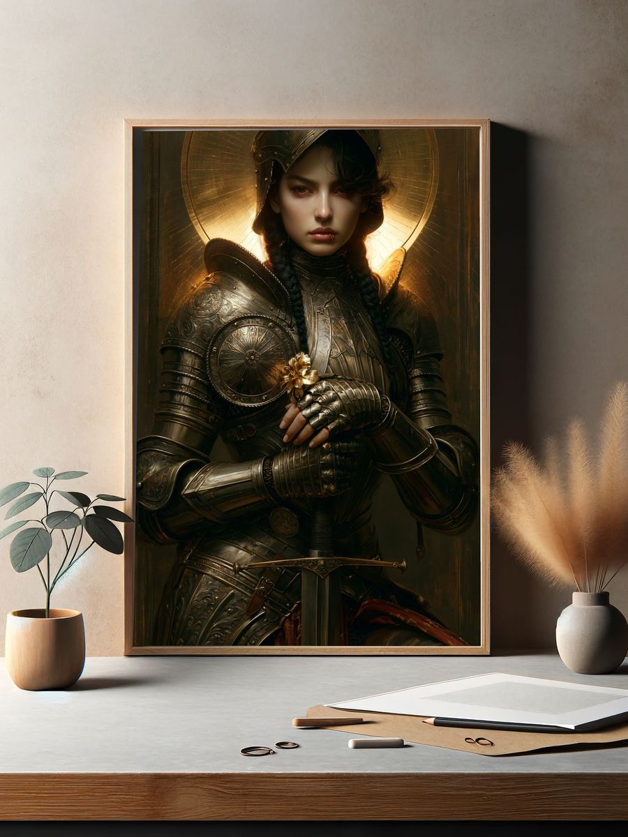 Armored Saint Portrait Print. — room view 2