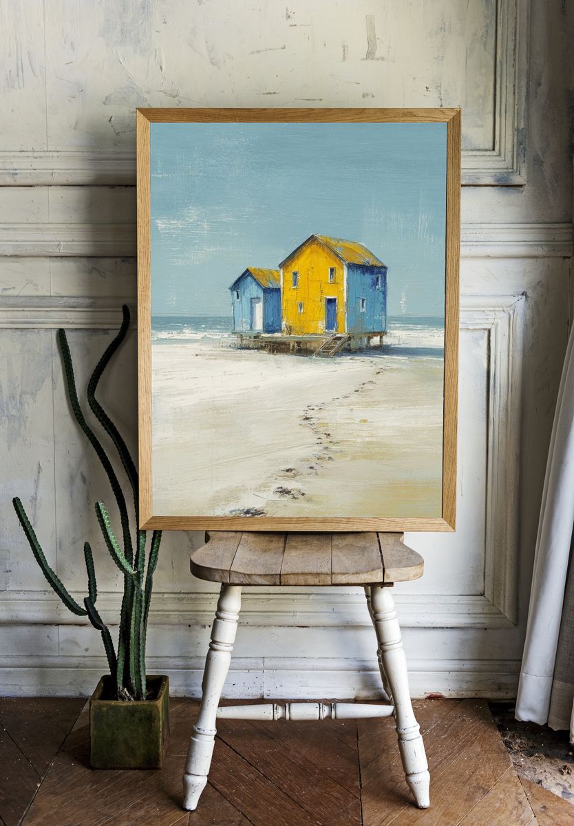 Seaside Houses Contemporary Print room preview