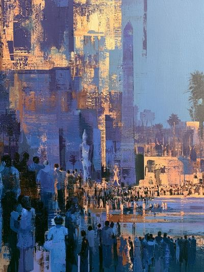 Palm City Sunset Contemporary Print. poster
