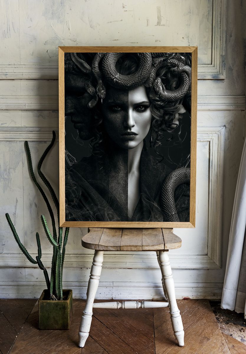 Medusa Portrait Fine-Art Poster. room preview