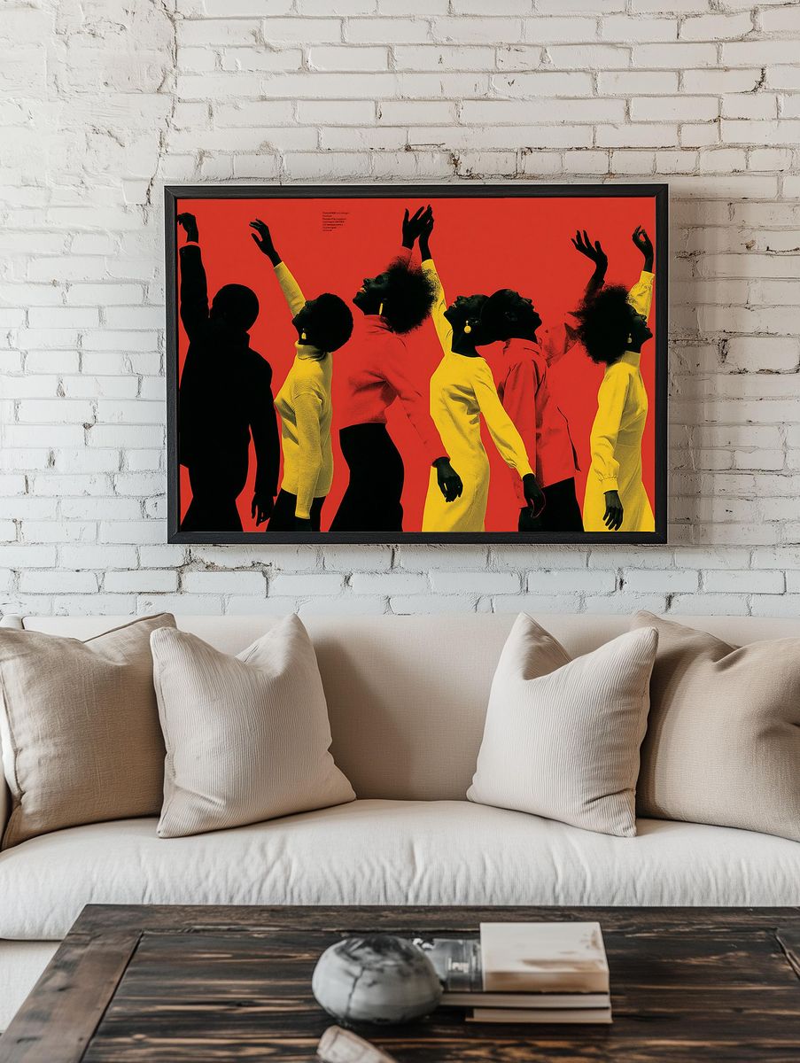 Abstract Dancers Red Poster. room preview