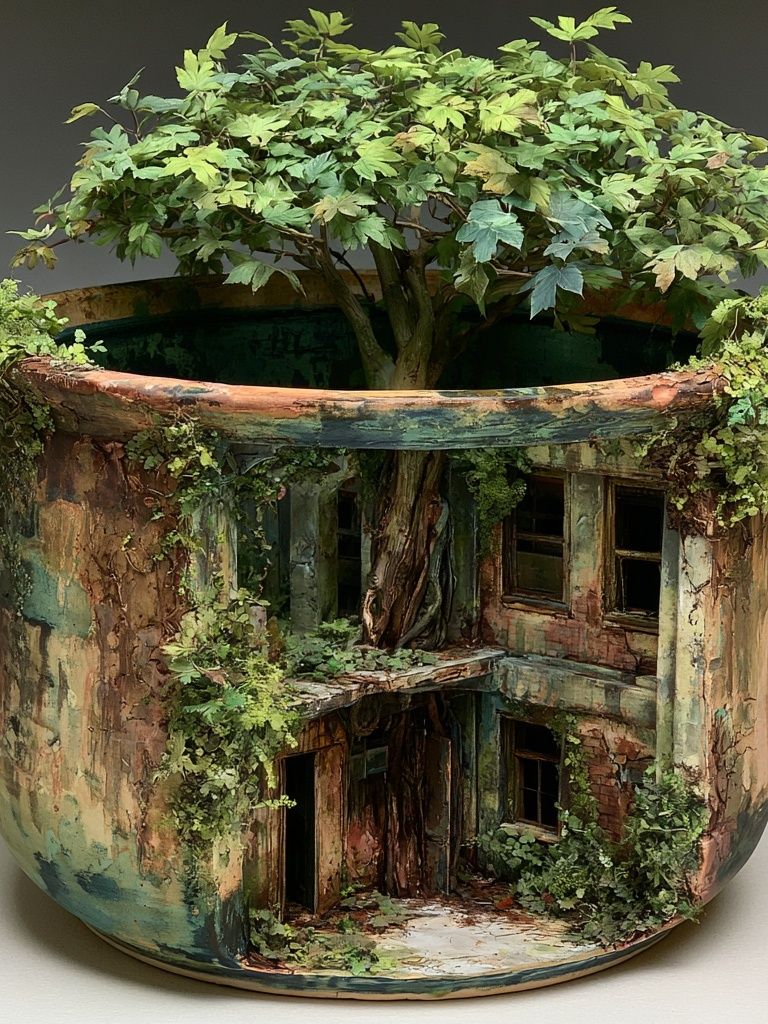 Tree in Pot Surrealism Print. poster — fine-art art