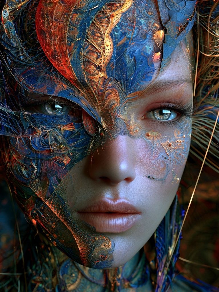 Surreal Masked Portrait Print. poster detail