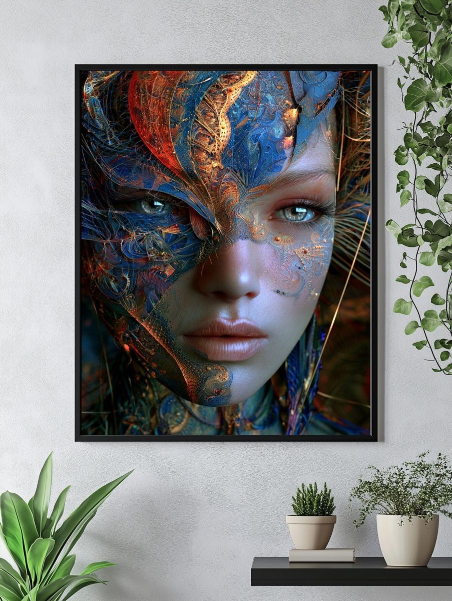Surreal Masked Portrait Print. — room view 4