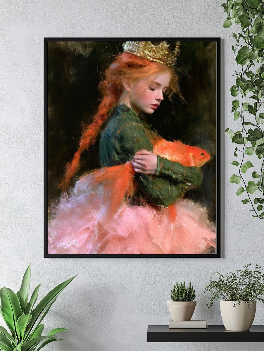 Girl with Goldfish Fine-Art Poster. — room view 4
