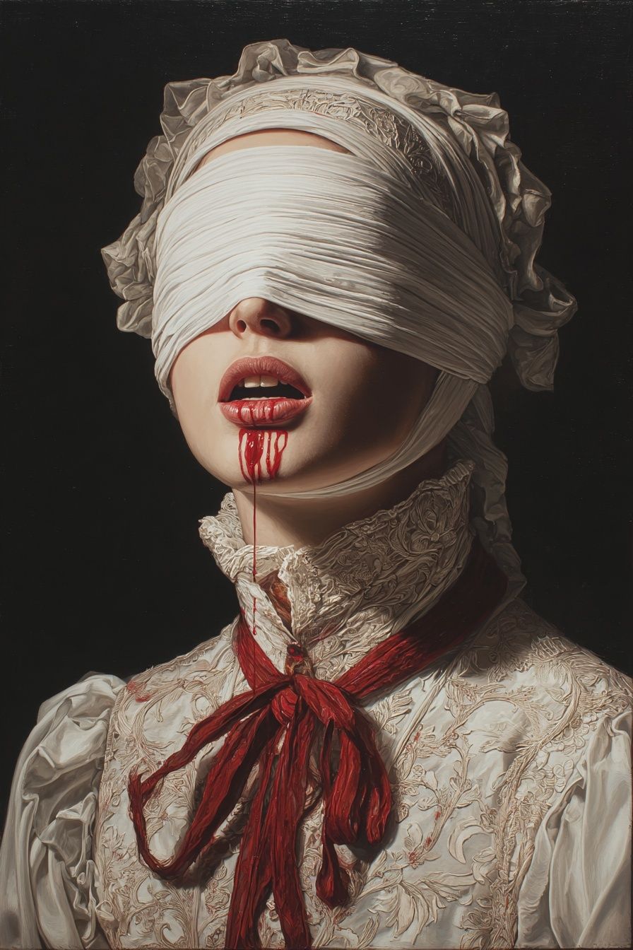 Blindfolded Portrait Fine-Art Poster. poster detail
