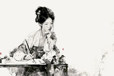 Ink Portrait of a Scholar Print.