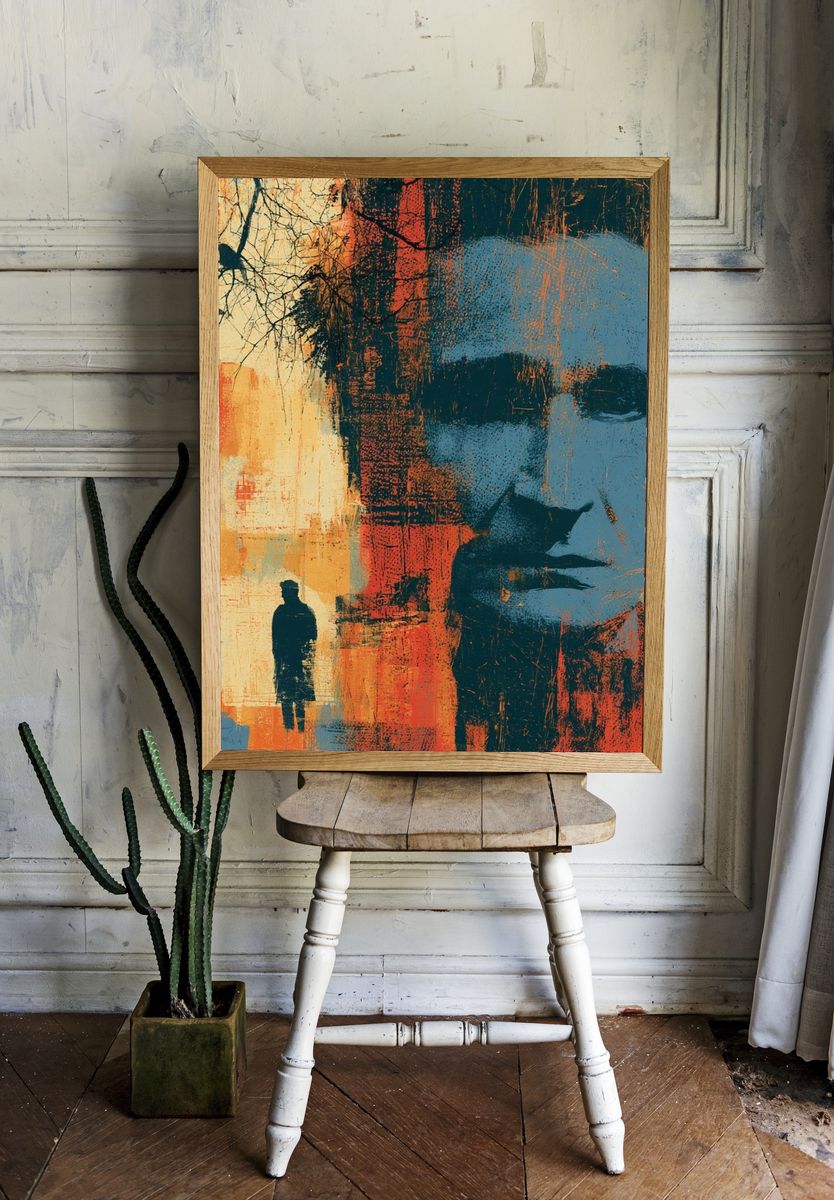 Abstract Face Collage Poster. — room view 1