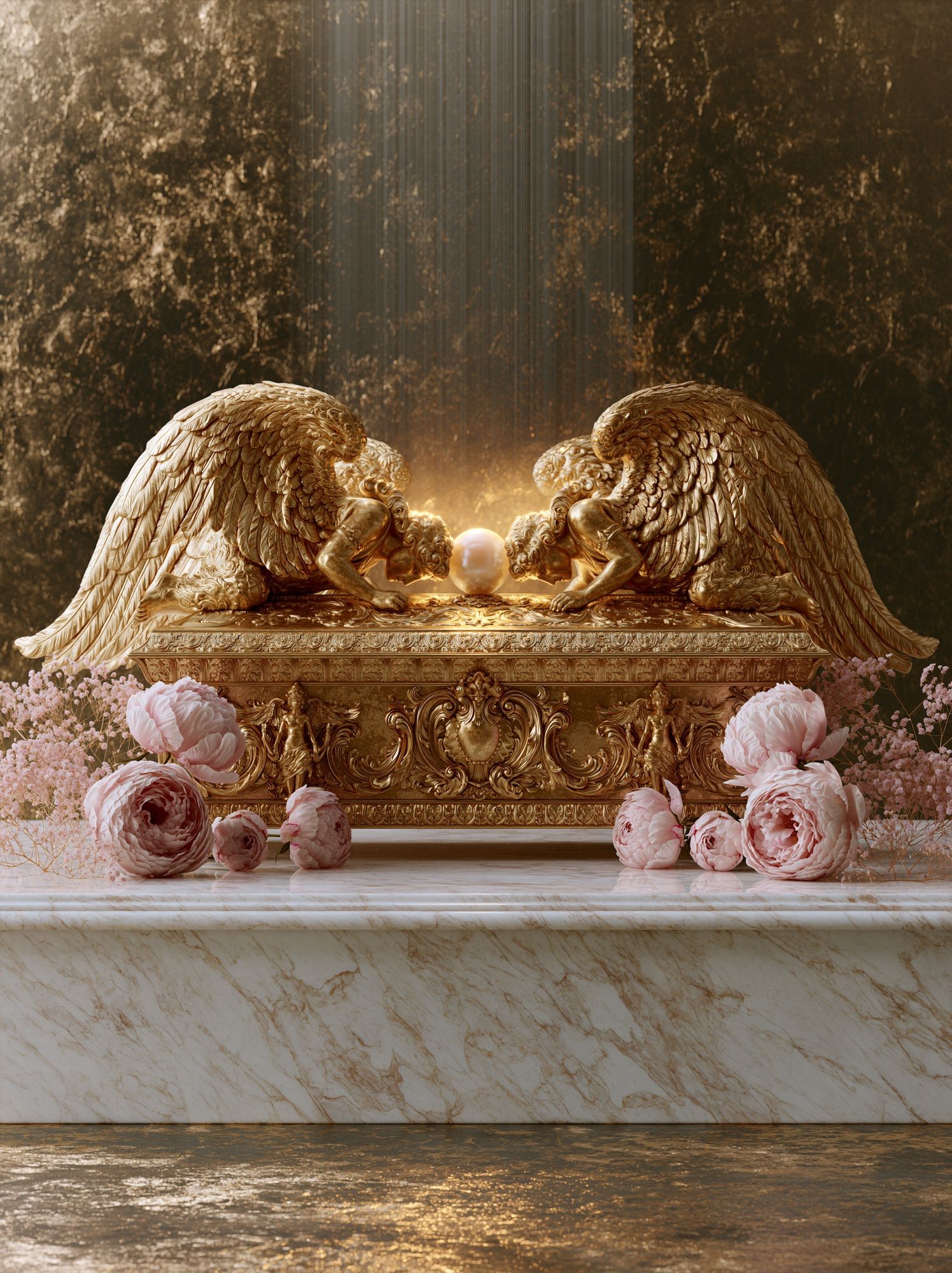 Golden Cherub Altar Fine-Art Print. poster detail