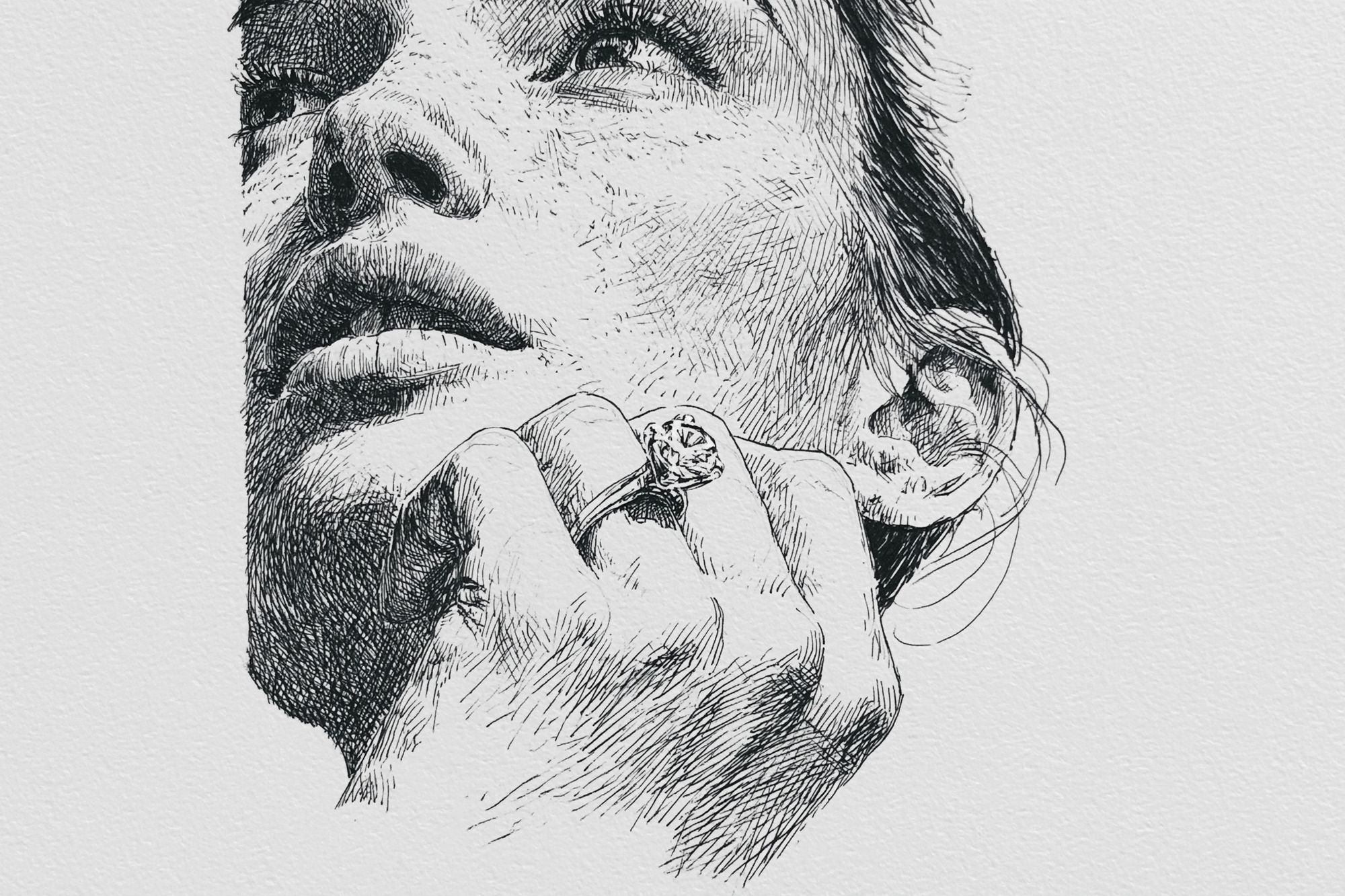 Woman Portrait Ink Print. poster — fine-art art