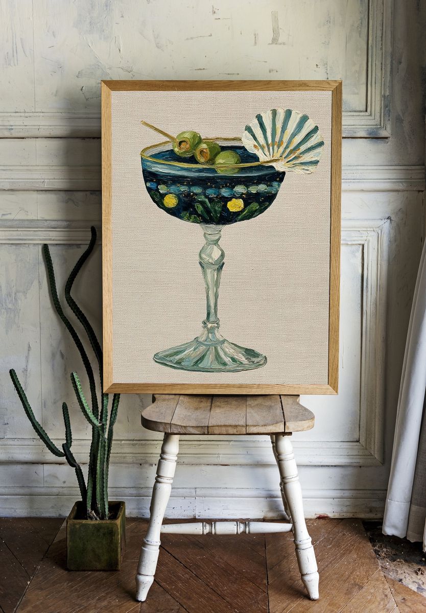 Cocktail Shell Still Life Print. room preview