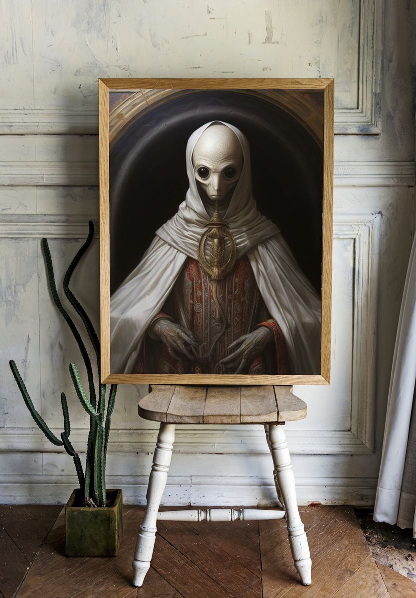Mystic Alien Portrait Print. — room view 1