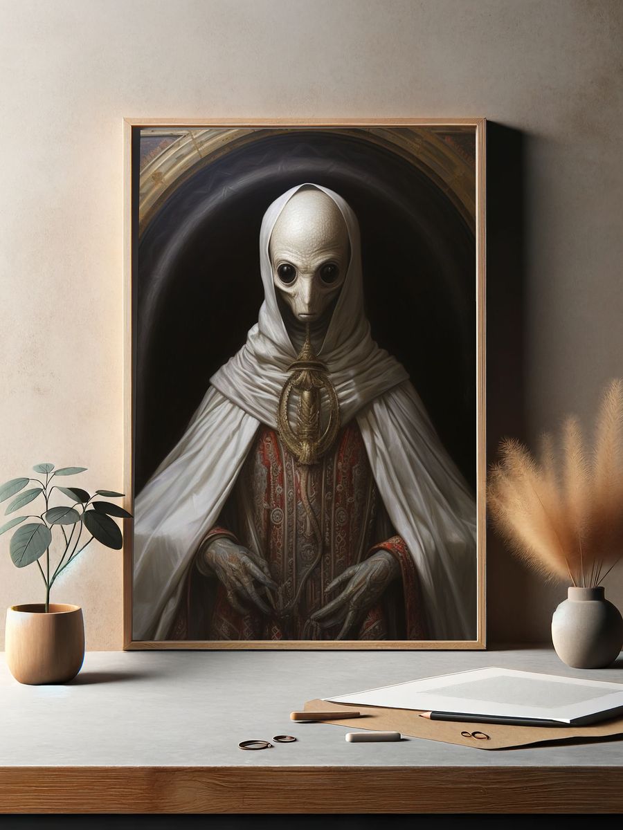 Mystic Alien Portrait Print. — room view 2