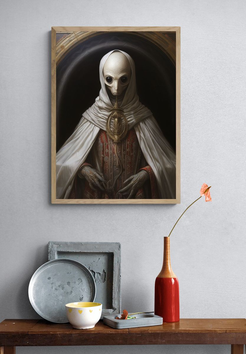 Mystic Alien Portrait Print. — room view 3