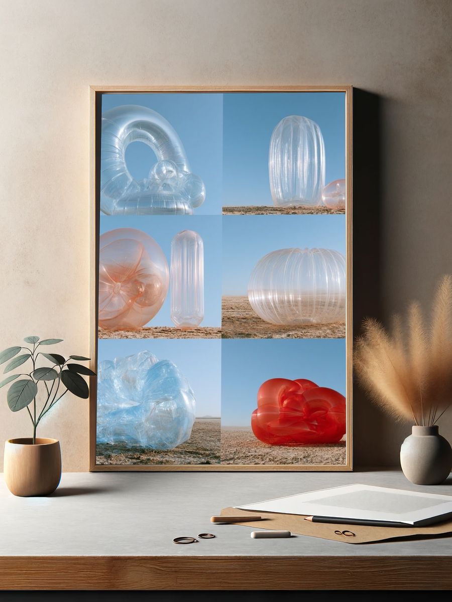 Translucent Sculptures Collage Poster. — room view 2