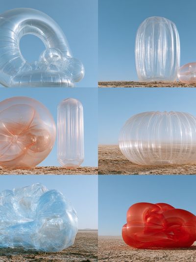 Translucent Sculptures Collage Poster. poster