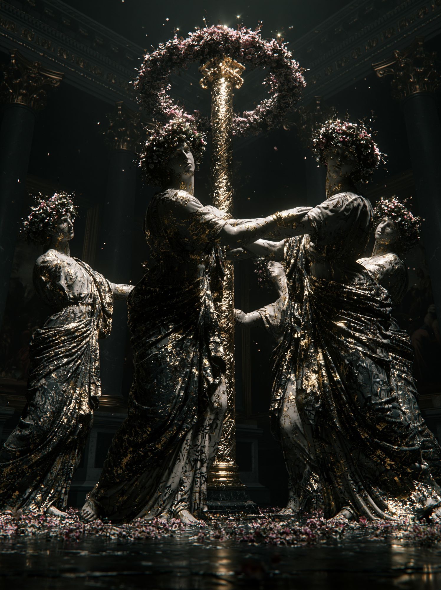 Gilded Classical Figures Fine-Art Poster. poster — fine-art art