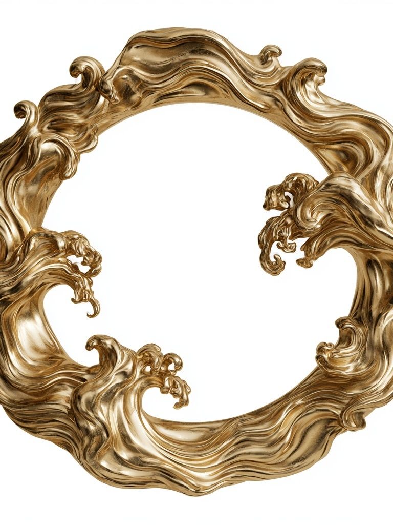Golden Baroque Wave Frame Poster. poster detail