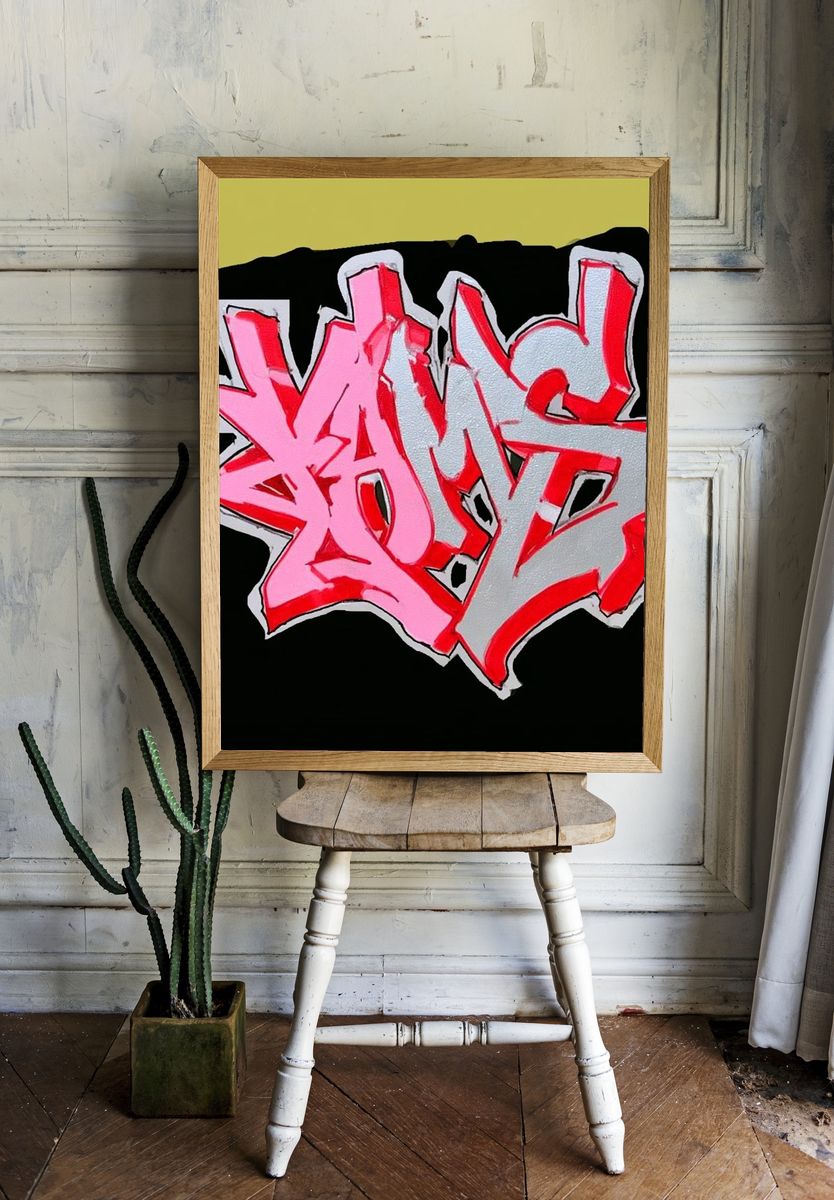 Graffiti Tag Abstract Poster. — room view 1