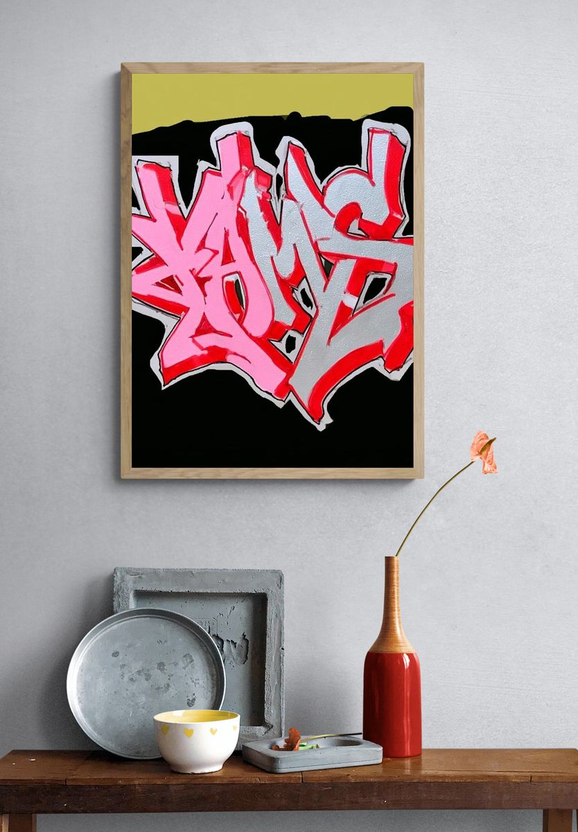 Graffiti Tag Abstract Poster. — room view 3