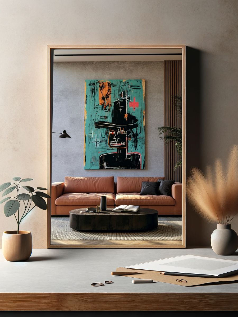 Abstract Face Portrait Poster. — room view 2