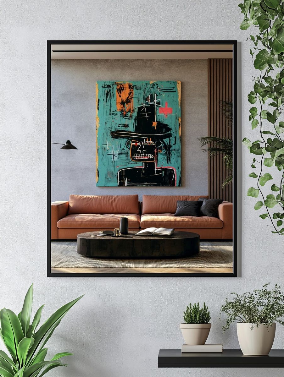 Abstract Face Portrait Poster. — room view 4