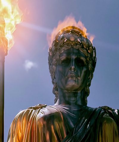 Burning Statue of Liberty Poster. poster print