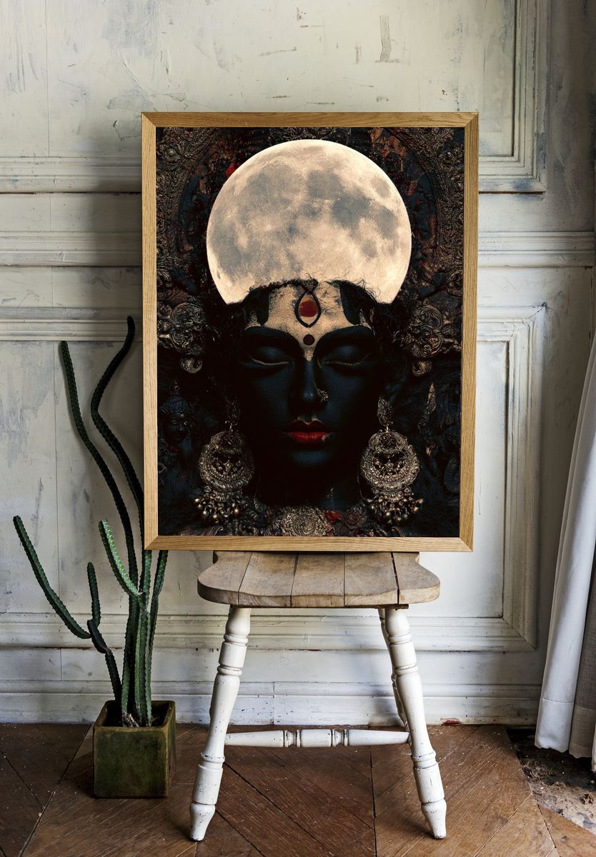 Moon Goddess Surrealism Poster. — room view 1